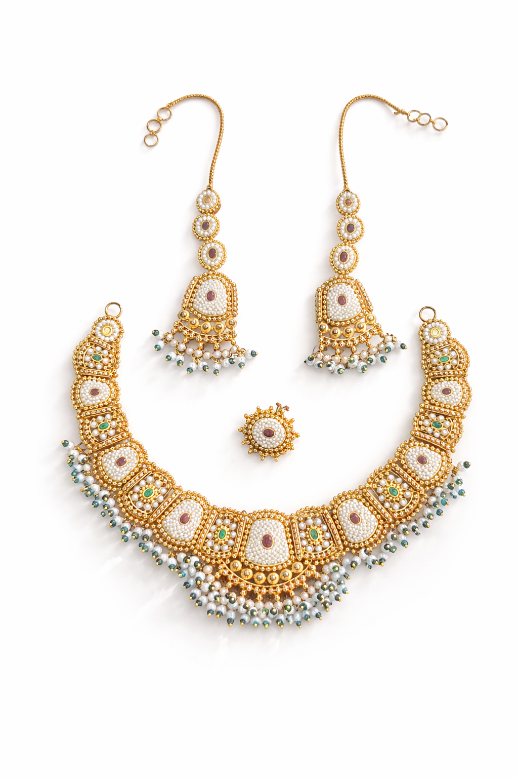 Floral Jadau Choker Set