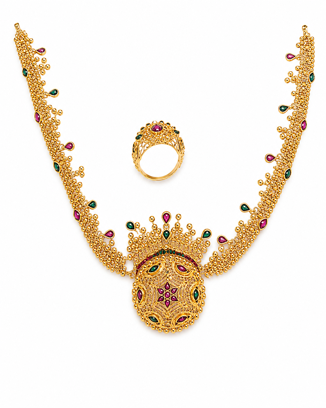 Floral Motif Pearl Ensemble